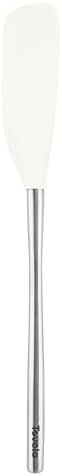 Tovolo Jar Spatula Silicone Long Stainless Steel Handle Scraper Spatula White by Tovolo