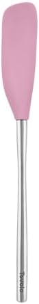 Tovolo Jar Spatula Silicone Long Stainless Steel Handle Scraper Spatula Pink by Tovolo
