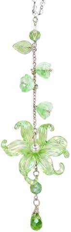 Lily Flower Leaf Car Charm Red Green Summer Waterlily by LuneClat