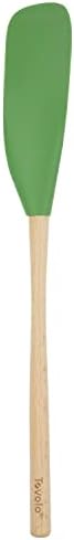 Tovolo Flex-Core Long-Handled Silicone Jar Scraper Spatula, Wood Handle by Tovolo