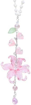 Lily Leaf Car Charm Pink Summer Waterlily Floral Suncatcher by LuneClat
