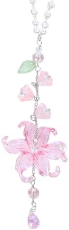 Lily Leaf Car Charm Pink Summer Waterlily Floral Suncatcher by LuneClat