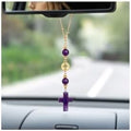 Amethyst Cross Car Hanging Ornament by RisyfjewJewelry