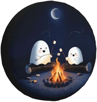 Ghost Roasting Marshmallows Spare Tire Cover Waterproof Wheel Cover 14 Inch by Unknown