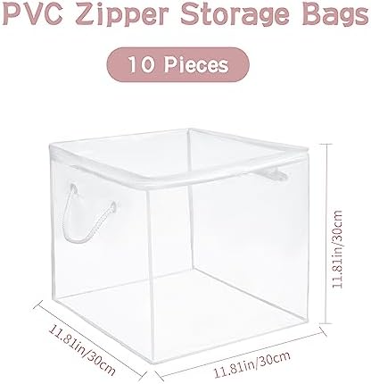 10-Pack Clear Zippered Storage Bags - Image 3