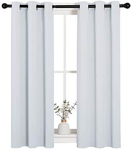 NICETOWN Platinum-Greyish White Blackout Curtains 29" w x 45" Long 2 Panels by NICETOWN