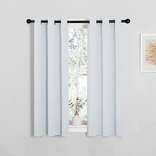 NICETOWN Platinum-Greyish White Blackout Curtains 29" w x 45" Long 2 Panels - Image 2