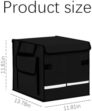 Car Trunk Organizer with Lid Collapsible Oxford Cloth Black - Image 2