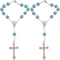 smilfuy 2PCS Car Rosary for Rearview Mirror, Cyan Rosary Pendant by smilfuy