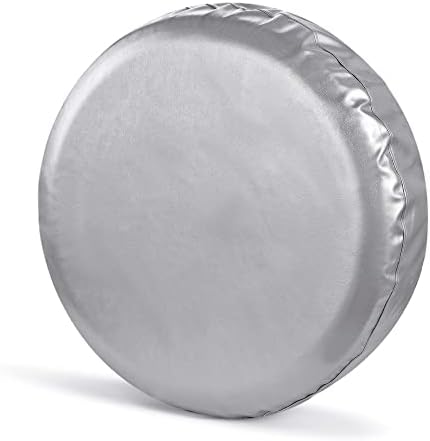 Silver Spare Tire Cover, Waterproof PVC Leather by JaykeJoy