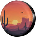 Desert Sunset Cactus Spare Tire Cover Dust-Proof Wheel Tire Cover Fit Trailer by Foruidea