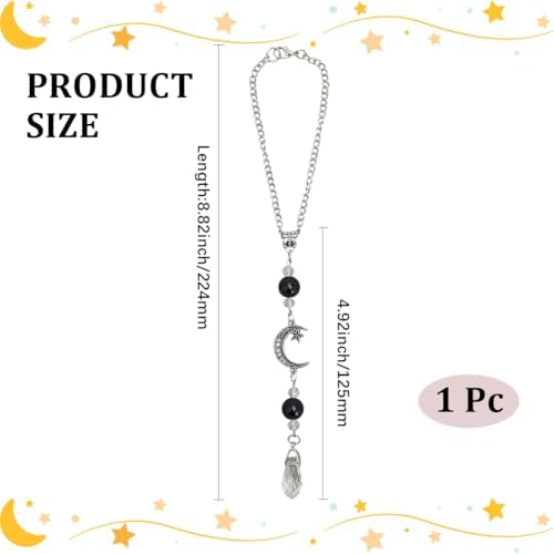 Black Obsidian Hanging Car Charm Stone Auto Rear View Mirror Ornament Dangling - Image 2