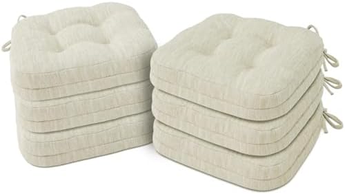 Shinnwa Kitchen Chair Cushions Set of 6, Dual-Layer Memory Foam Dining Chair by Shinnwa