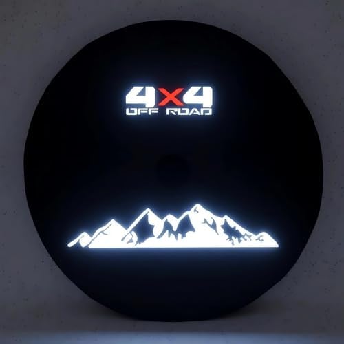 Reflective Spare Tire Cover for Jeep Wrangler 2007-18 Gladiator by Aolowewin
