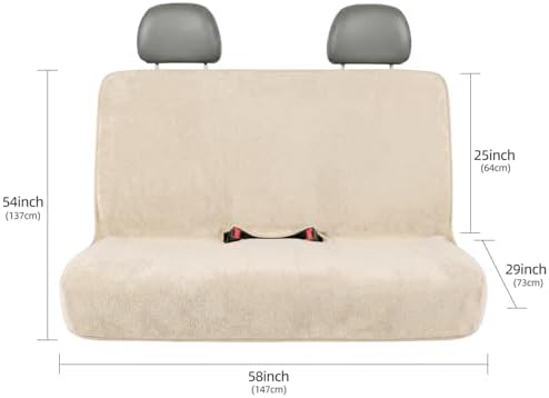 Waterproof Car Seat Cover Bench Beige Full Size Universal Fits Car Sweat Towel - Image 3