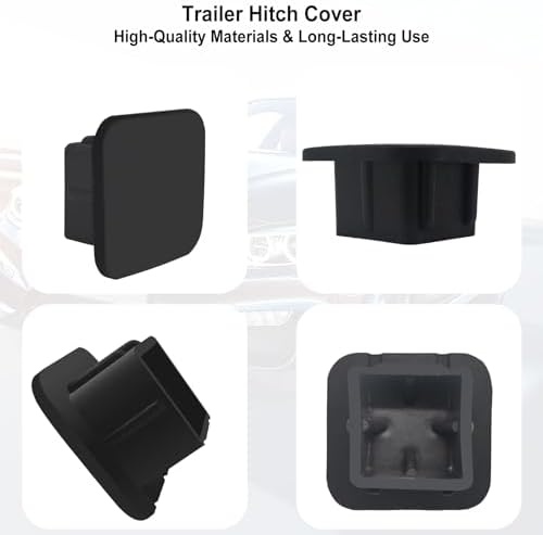 2 Inch Trailer Hitch Cover Black Rubber Tow Receiver Tube Plug Cap Fits - Image 5