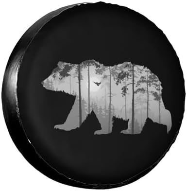 Bear Forest Mist Landscape Spare Tire Cover Camping Tire Wheel Covers by Ociovan