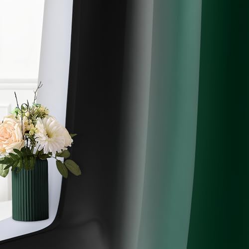 SimpleHome Ombre Green and Black Room Darkening Curtains 84 inches Length - Image 7