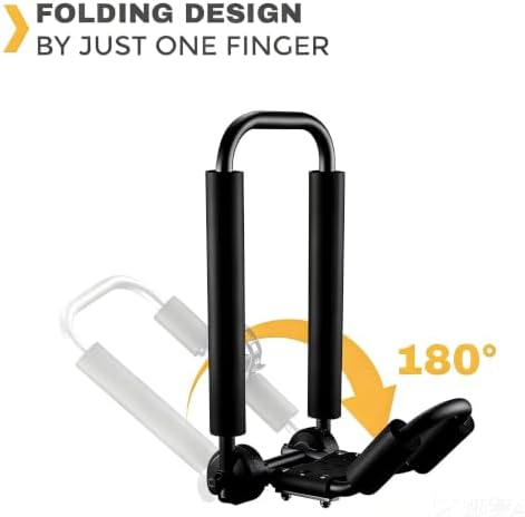 IKURAM R Iron Kayak Roof Rack Folding J-Style Universal 3-in-1-Black - Image 6
