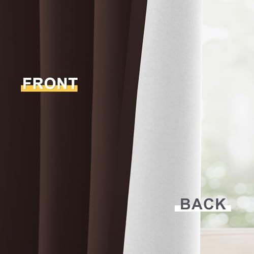 Yakamok Brown 100% Blackout Curtain Panels 84 inches, 2 Panels - Image 6