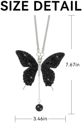 Rhinestone Butterfly Rearview Mirror Ornament - Image 2
