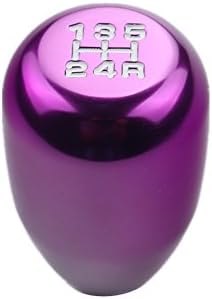 DEWHEL JDM Universal 5 Speed Manual Shift Knob M10x1.5 Screw On Purple by DEWHEL