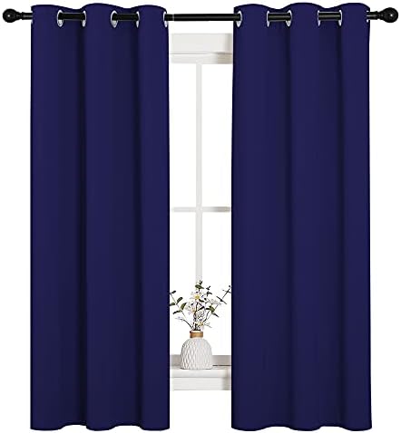 NICETOWN Blackout Draperies Curtains, 1 Pair, 34 x 63-inch, Royal Blue - Image 4