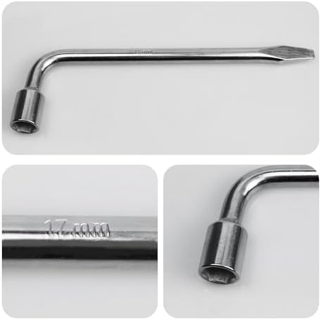 17mm Car Spare Tire Lug Wrench, Heavy Duty L-Type Tire Steel Tool - Image 3