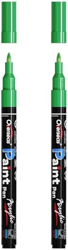 Overseas 2 Pack Green Acrylic Paint Pens Paint Markers Extra Fine Tip by Overseas