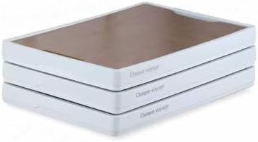 3 Pack 50L White Storage Crate Wooden Lid Foldable Bin - Image 3