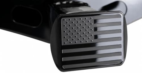 USA 2" American Black Flag Stainless Steel Hitch Cover - Image 7