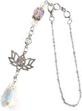 Lotus Healing Crystal Rearview Mirror Charm Christian Suncatcher by LuneClat