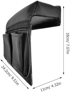 Car Door Side Storage Pocket: Leather Window Armrest Bag Black Car Door Window - Image 2