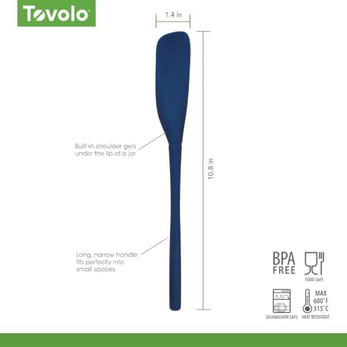 Tovolo Silicone Jar Spatula Long Handled Rubber Scraping Scooping Tool - Image 6