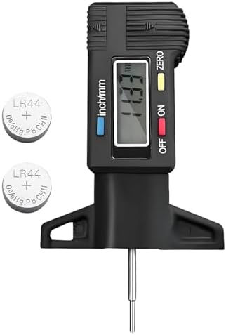 Digital Tire Tread Depth Gauge, 1 Inch/25.4 mm Metal Tread Depth Measurement by YTFRL