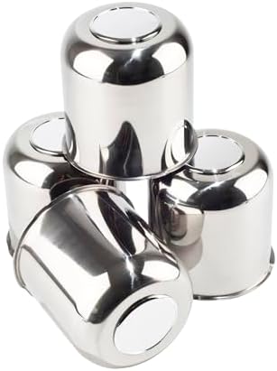 4Pcs 4.25" Stainless Trailer Wheel Center Caps, 4.29" H Chrome - Image 2