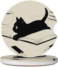 Kawaii Anime Black Cat Car Coasters by Unknown