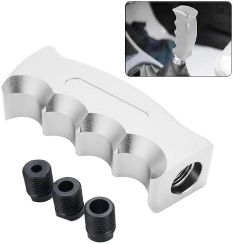 Universal Aluminum Slotted Pistol Grip Handle Manual MT Gear Stick Shift Knob - Image 2