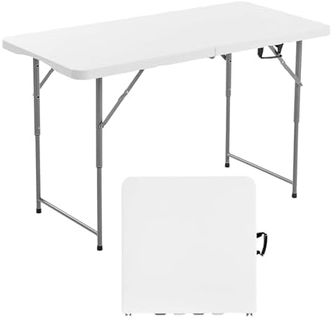 VEVOR Folding Table, Heavy Duty Portable Fold-in-Half Utility Table, Indoor by VEVOR