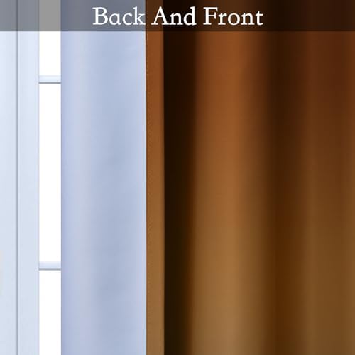 SimpleHome Burnt Orange to Grey White Ombre Room Darkening Curtains 96 Inch - Image 4