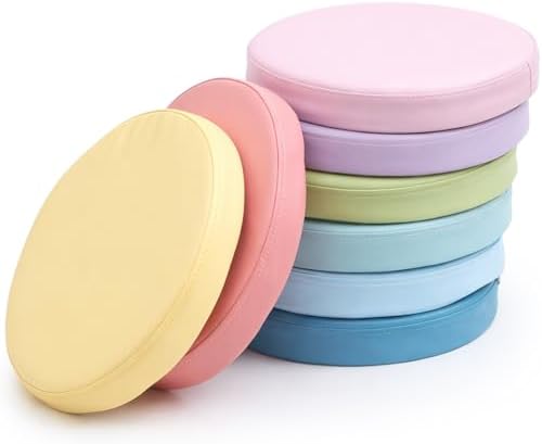 Juexica 8 Pcs Floor Cushions Kids, Macaron Color, 13.8 x 13.8 x 2 Inch by Juexica