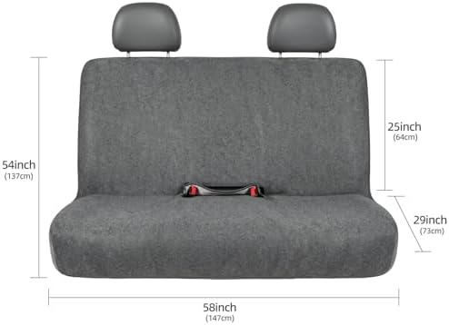 Waterproof Car Seat Cover Bench Grey Full Size Universal Fits Car Sweat Towel - Image 3