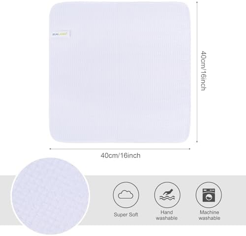 SINLAND Sublimation Blank Towels Waffle Kitchen Towel White 16x16 10 Pack - Image 2