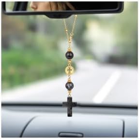 Larvikite Cross Car Hanging Ornament by RisyfjewJewelry