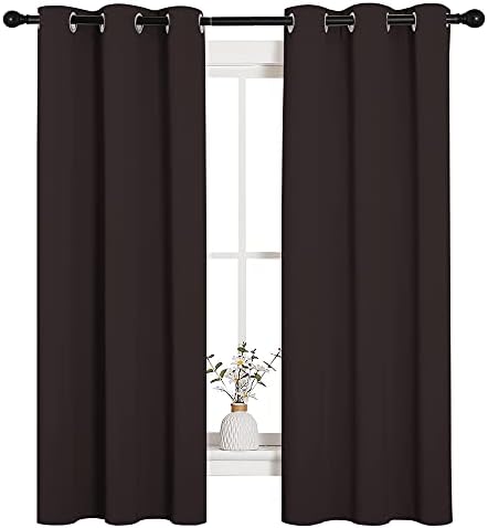 NICETOWN Blackout Curtain Panels, 1 Pair, 34 x 63-inch, Toffee Brown - Image 4