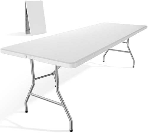 DUMOS 8 FT Folding Picnic Table, Portable Plastic Table by DumosLifestyle