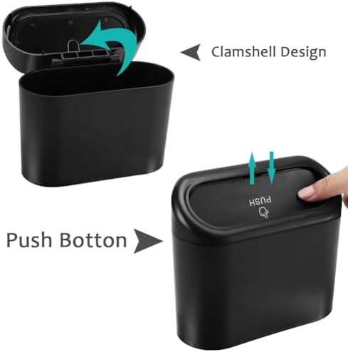 Accmor Car Trash Can with Lid, 2 Pack Mini Vehicle Trash Bin, Small Car Dustbin - Image 3