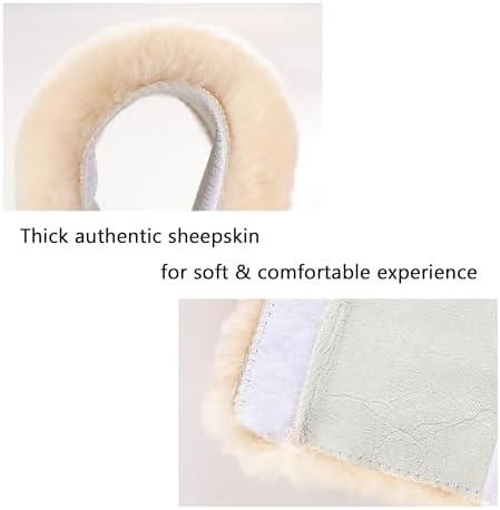 Amooca 2-Pack Real Wool Seatbelt Cover Authentic Sheepskin Shoulder Pad - Image 4