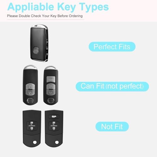 for Mazda Key Fob Cover with Keychain, Mazd 3 Hatchback, 2020-2022 Mazd CX-5 - Image 3