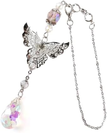 8 Inch Butterfly Crystal Suncatcher Car Rearview Mirror Charm by LuneClat